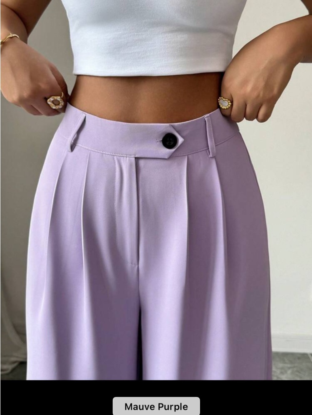High Waisted Wide Leg Purple Pants